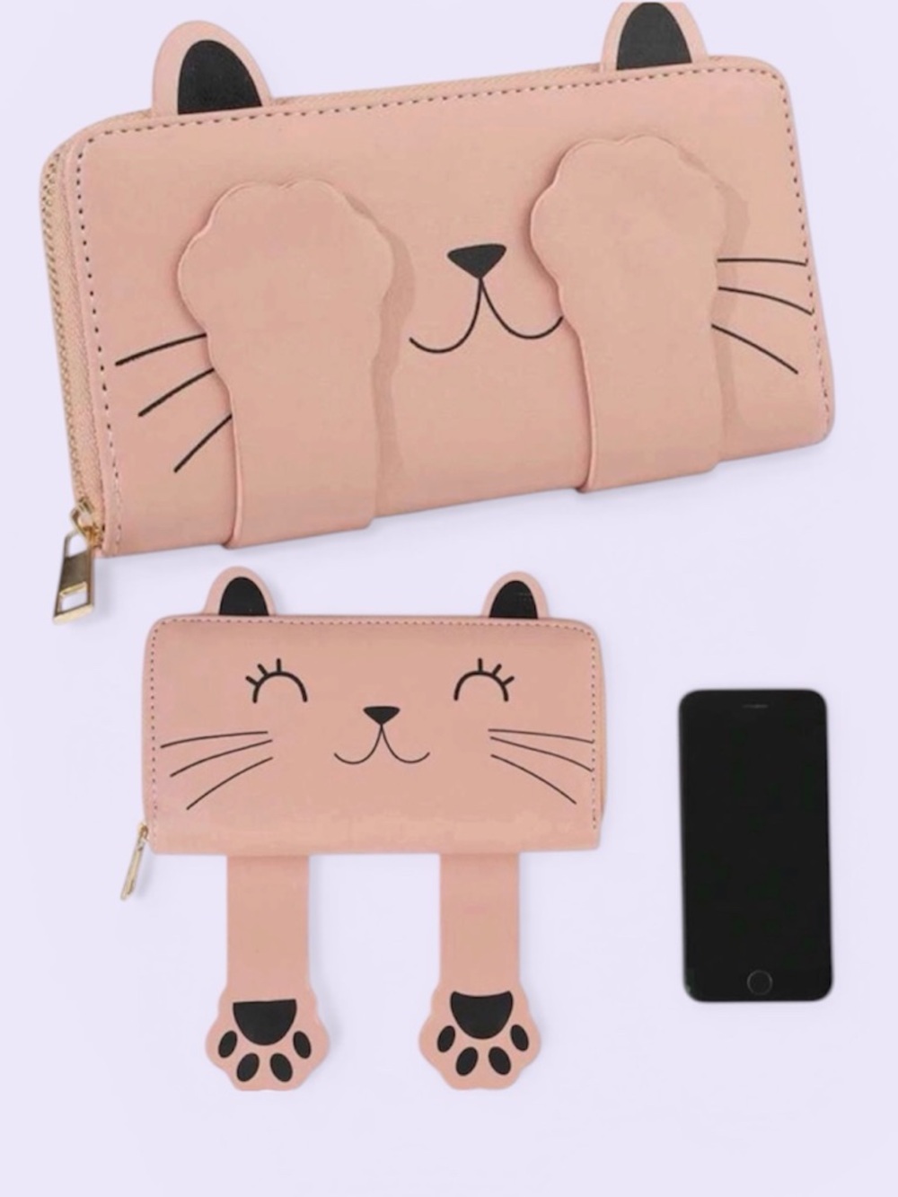 Cat Wallet Peek A Boo kitten zipper Kate ear bag kitty purse pink peekaboo spade